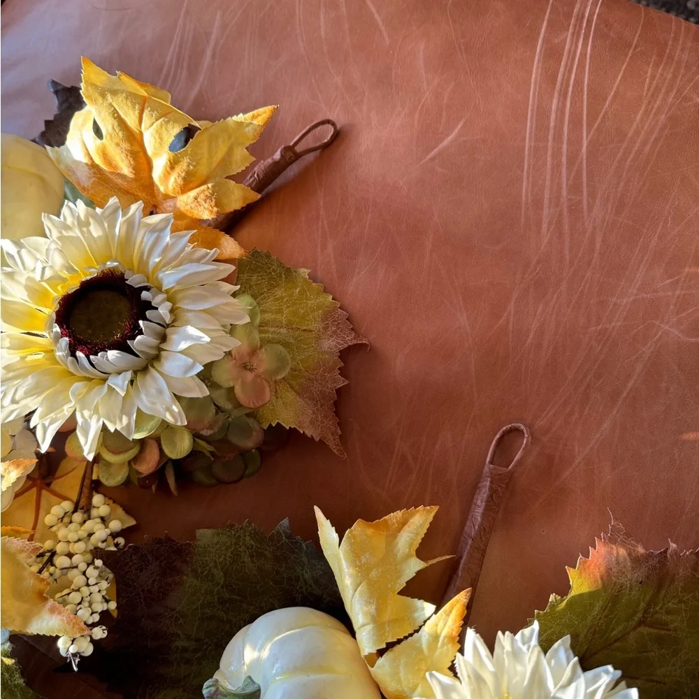 Autumn Harvest Floral Swag with Pumpkins